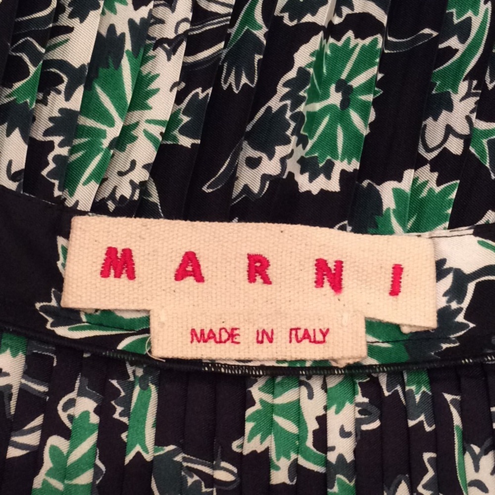 MARNI Floral-Print Pleated Silk Midi Skirt - Picture 6 of 8